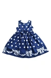 Joe-ella Kids' Bow Dot Print Dress In Navy