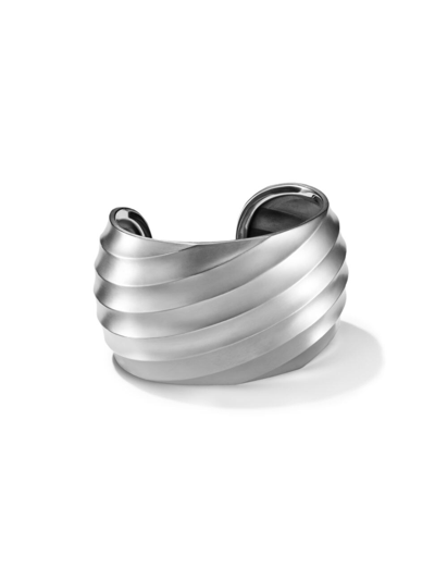 David Yurman Cable Edge Cuff Bracelet In Recycled Sterling Silver