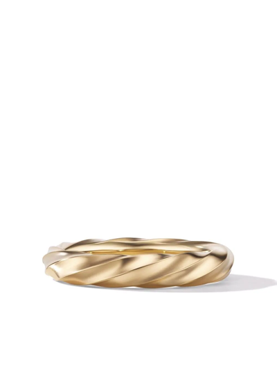 David Yurman Cable Edge Band Ring In 18k Yellow Gold