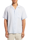 Theory Noll Short Sleeve Linen Shirt In Olympic