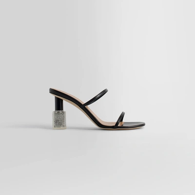 Loewe Women's Nail Polish Leather Strappy Sandals In Black