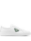 Prada Triangle-logo Low-top Sneakers In Biancoman