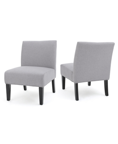 Noble House Kassi Accent Chair Set, 2 Piece In Light Gray