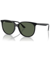 Ray Ban Ray-ban Low Bridge Fit Square Sunglasses, 54mm In Black/green Solid