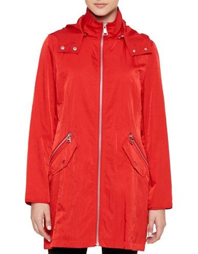 Karl Lagerfeld Paris Packable Rain Jacket With Hood-red | ModeSens