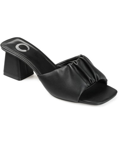 Journee Collection Women's Briarr Ruched Sandals In Black