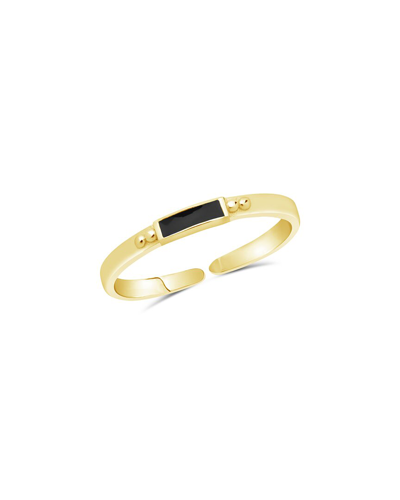 Sterling Forever Sterling Silver Thin Enamel Open Signet Ring