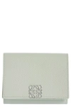 Loewe Anagram-embellished Grained Leather Wallet In Rosemary