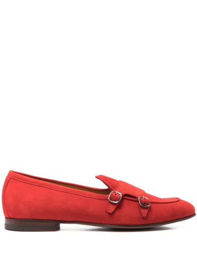 Scarosso Virginia 绒面皮乐福鞋 In Red - Suede Leather