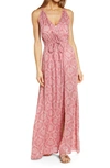 Elan Bandana Woven Maxi Cover-up In Rose