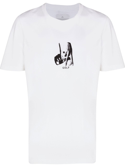 Adidas Golf Graphic-print Short-sleeved T-shirt In White
