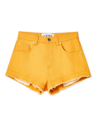 Loewe X Paula's Ibiza Denim Shorts In Mandarin