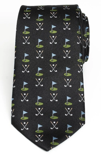 Cufflinks, Inc Golf Course Silk Tie In Black