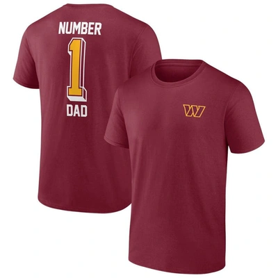 Fanatics Men's  Branded Burgundy Washington Commanders Team #1 Dad T-shirt