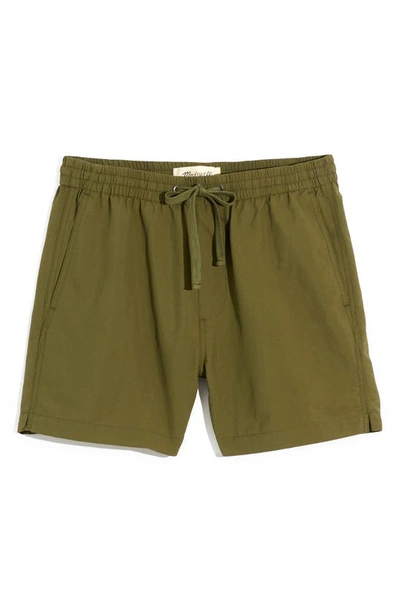Madewell Recycled Everywear Shorts In Desert Olive