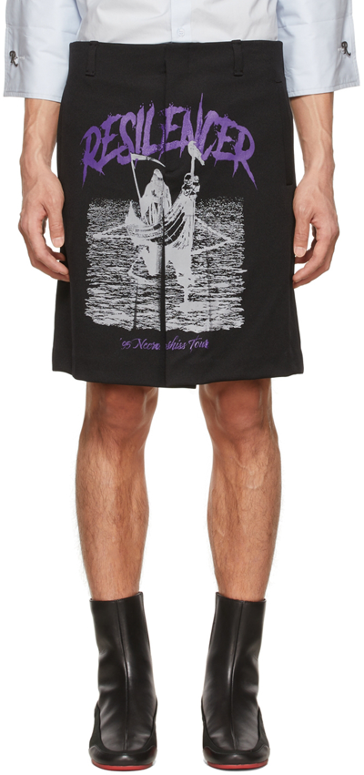 Raf Simons Resilencer Kilt With Single Pleat In Black,grey,purple 