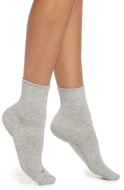 Hue Sporty Shortie Sneaker Socks In Light Charcoal Heather