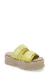 Ugg Clem Platform Slide Sandal In Lemon Lime