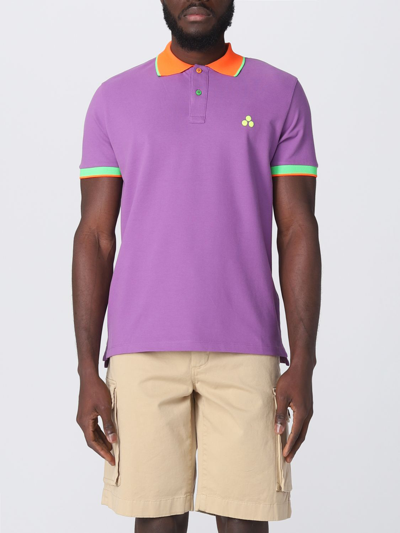 Peuterey Polo Shirt With Contrasting Details In Violet
