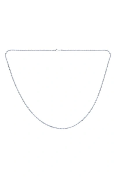 Bling Jewelry Sterling Silver 2mm 50 Gauge Rope Link Chain Necklace