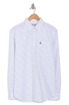 Original Penguin Puzzle Ditsy Print Button-down Shirt In Bright White
