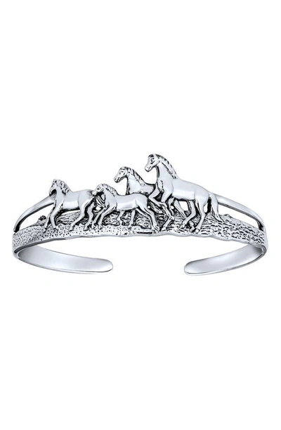 Bling Jewelry Sterling Silver Wild Horses Equestrian Cuff