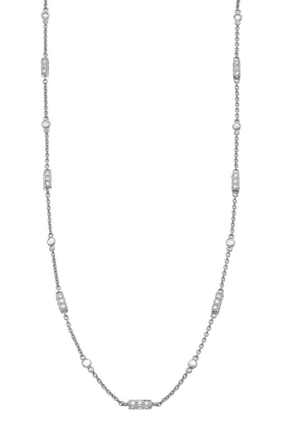 Sethi Couture Diamond Station Necklace In Silver