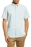 Faherty Playa Regular Fit Print Short Sleeve Button-down Shirt In Jade Fish Scale