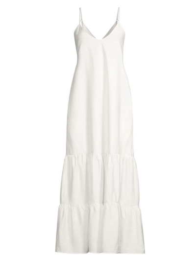 Peixoto Parker Tiered Maxi Dress In Patched White