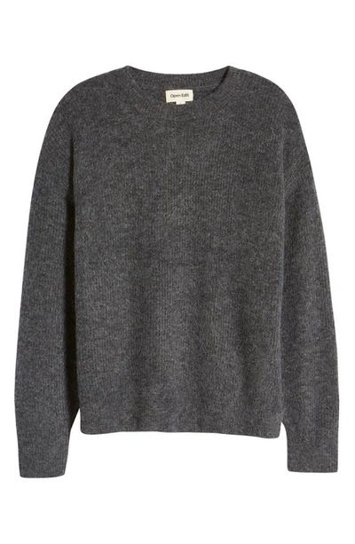 Open Edit Crewneck Sweater In Grey Medium Charcoal Heather