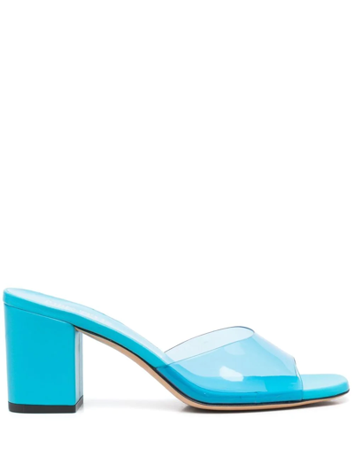 Paris Texas Anja Pvc And Leather Mules In Turchese