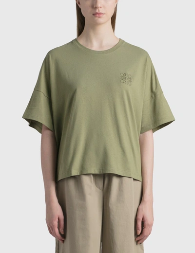 Loewe Short Oversize Anagram T-shirt Sage In Green