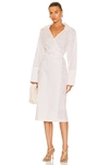 St Agni Wrap Front Cotton Midi Dress - Women's - Cotton In White