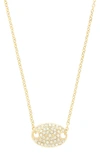 Olivia Welles Madia Oval Necklace In Gold / Clear