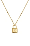 Savvy Cie Jewels Initial Lock Pendant Necklace In Gold - C