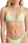 Billabong Sol Searcher Triangle Bikini Top In Honey Dew