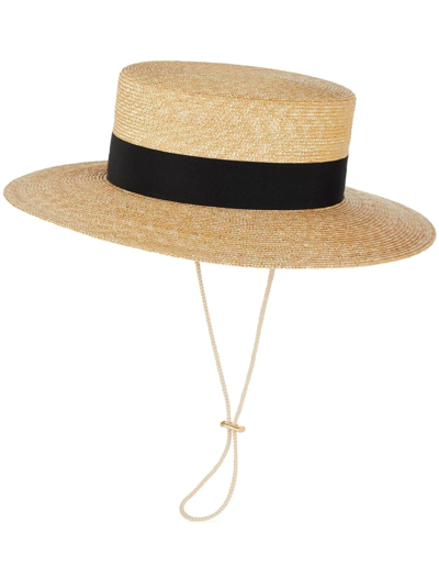 Gucci Straw Boater Hat