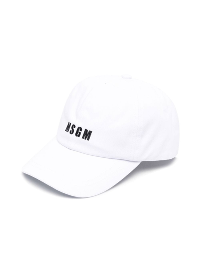 Msgm Logo-print Baseball Cap In White