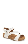 Josef Seibel 'tonga' Leather Sandal In White Roma Leather