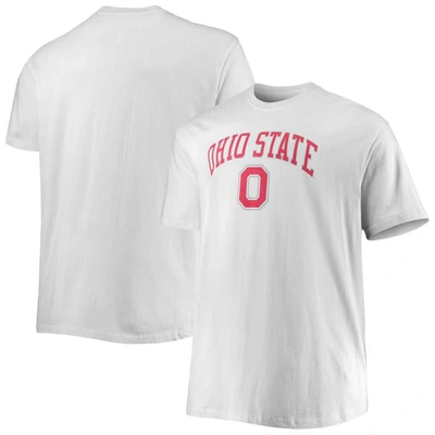 Champion Men's  White Ohio State Buckeyes Big And Tall Arch Over Wordmark T-shirt