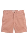Billy Reid Cotton Blend Chino Shorts In Pink