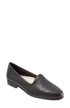 Trotters Dixie Leather Ballet Flat In Black/ Black Leather