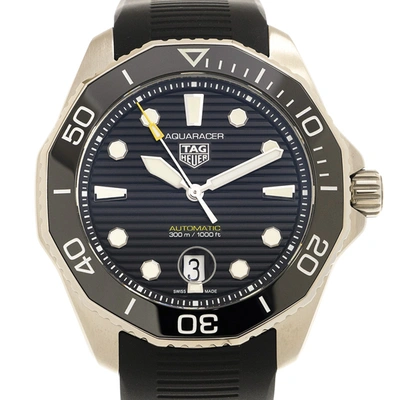 Tag Heuer Wbp201a.ft6197 Aquaracer Professional 300 Stainless-steel And Rubber Automatic Watch In Black,blue