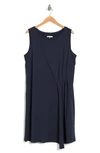 Stitchdrop East Hampton Rushed Side Dress In Navy