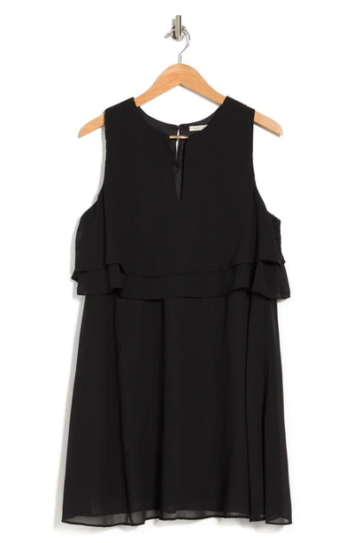 Tash + Sophie Popover Chiffon Dress In Black