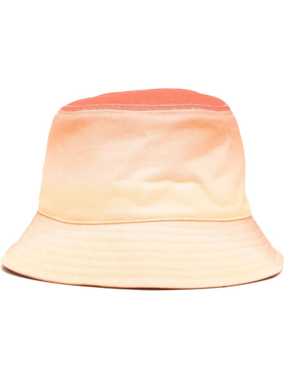 Isabel Marant Loeina Logo Ombré Bucket Hat In Orange