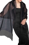Saachi Sparkle Sheer Silk Wrap In Navy