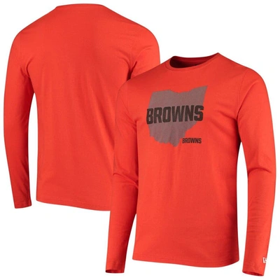 New Era Orange Cleveland Browns State Long Sleeve T-shirt