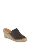 Patricia Green Shen Espadrille Mule In Charcoal/ Charcoal Suede