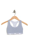 Calvin Klein Carousel Racerback Bralette In 14h Seersuc Sd